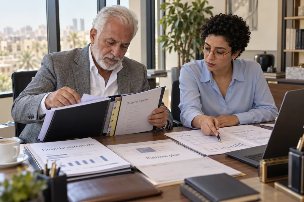 Illustrative review of documents, financial statements and cash-flow forecasts